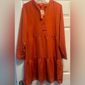 Joe Fresh orange tiered dress